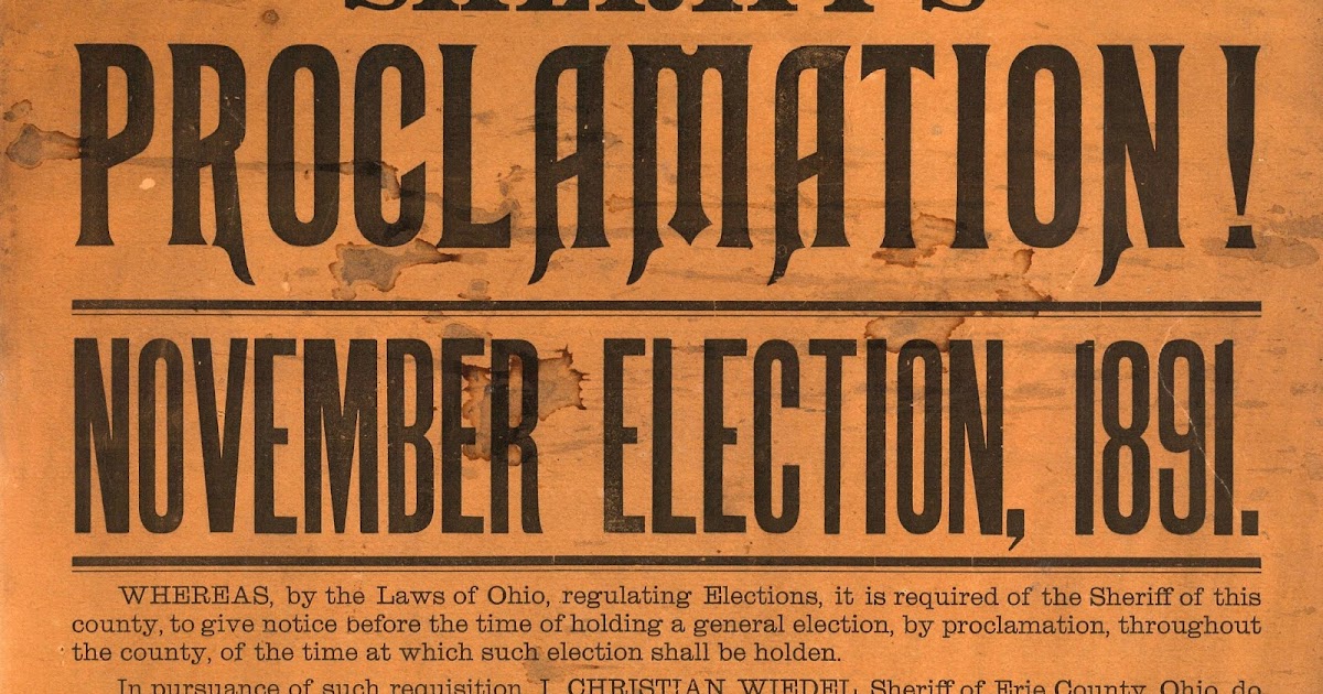 Sandusky History Election of November 3, 1891