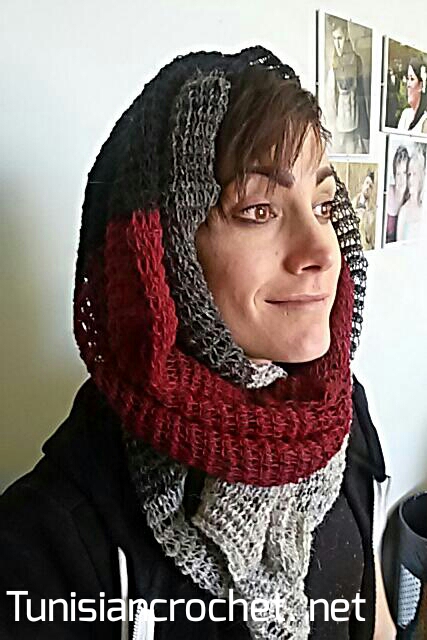 Colour Block Scarf  -  Free Tunisian Crochet Pattern