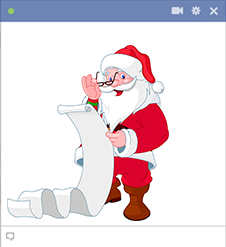 Santa with list Facebook sticker