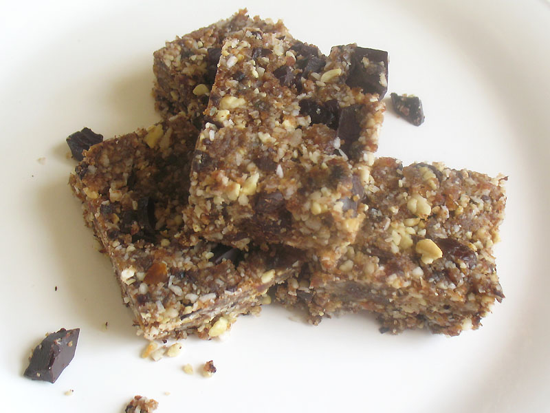 Nut Bars with Dark Chocolate Chunks Lisa's Kitchen Vegetarian