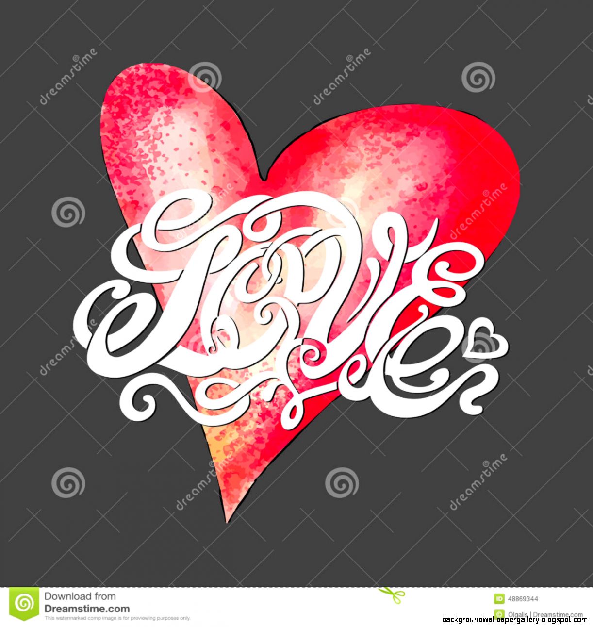 Heart Symbol Of Love And Valentines Day Lettering Stock Vector