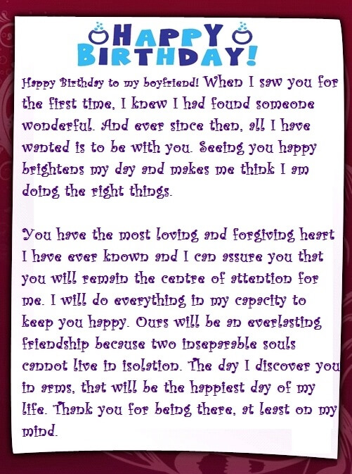 A long paragraph to your girlfriend