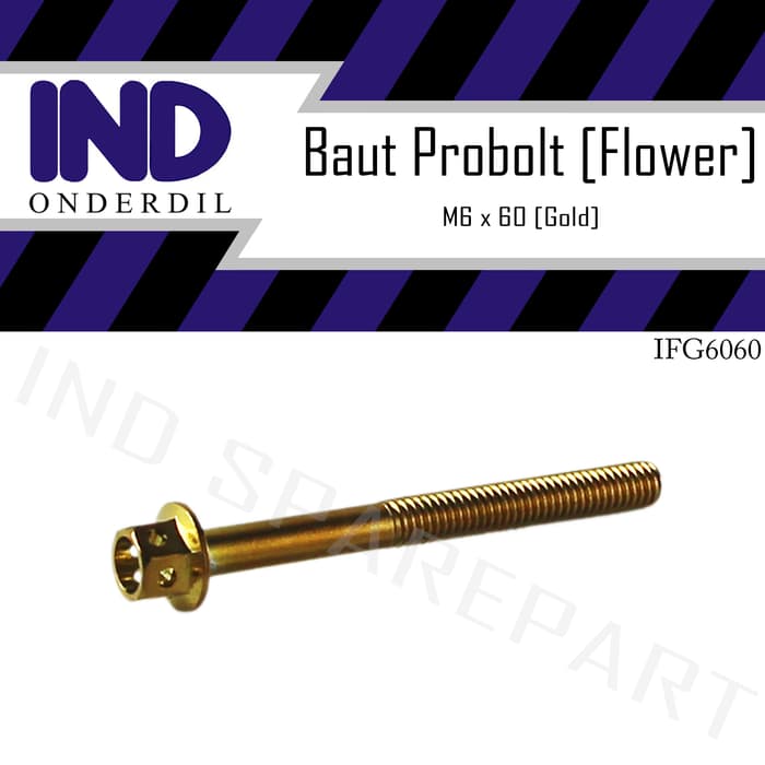 Baut-Baud Probolt-Pro Bolt Flower Gold-Emas M6X60-6X60-6 X 60 Kunci 8 Segera Beli
