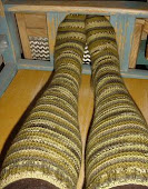 Corochet kneehigh socks with a knitted edge