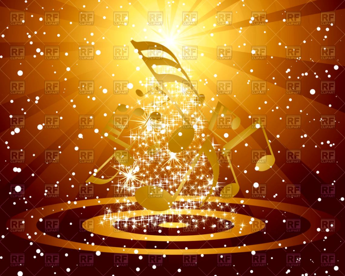 Beautiful Christmas background with notes Vector Illustration of