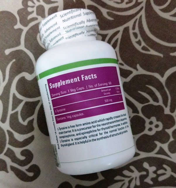 Zenith Nutrition L-Tyrosine 500mg - 60 Veg Capsules Review