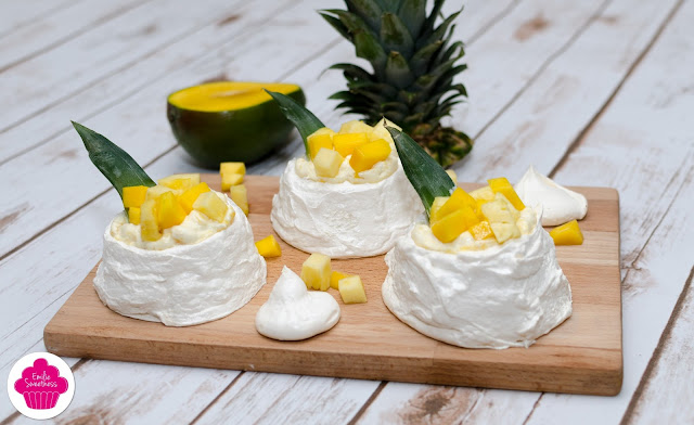 Mini pavlova à la mangue et à l'ananas - inspirée de la recette de Christophe Michalak - Bataille Food #31