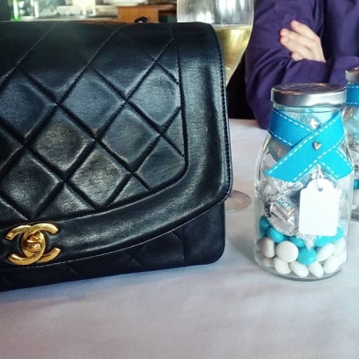 vintage Chanel quilted lambskin flap bag, wedding bonbonerie | AwayFromTheBlue