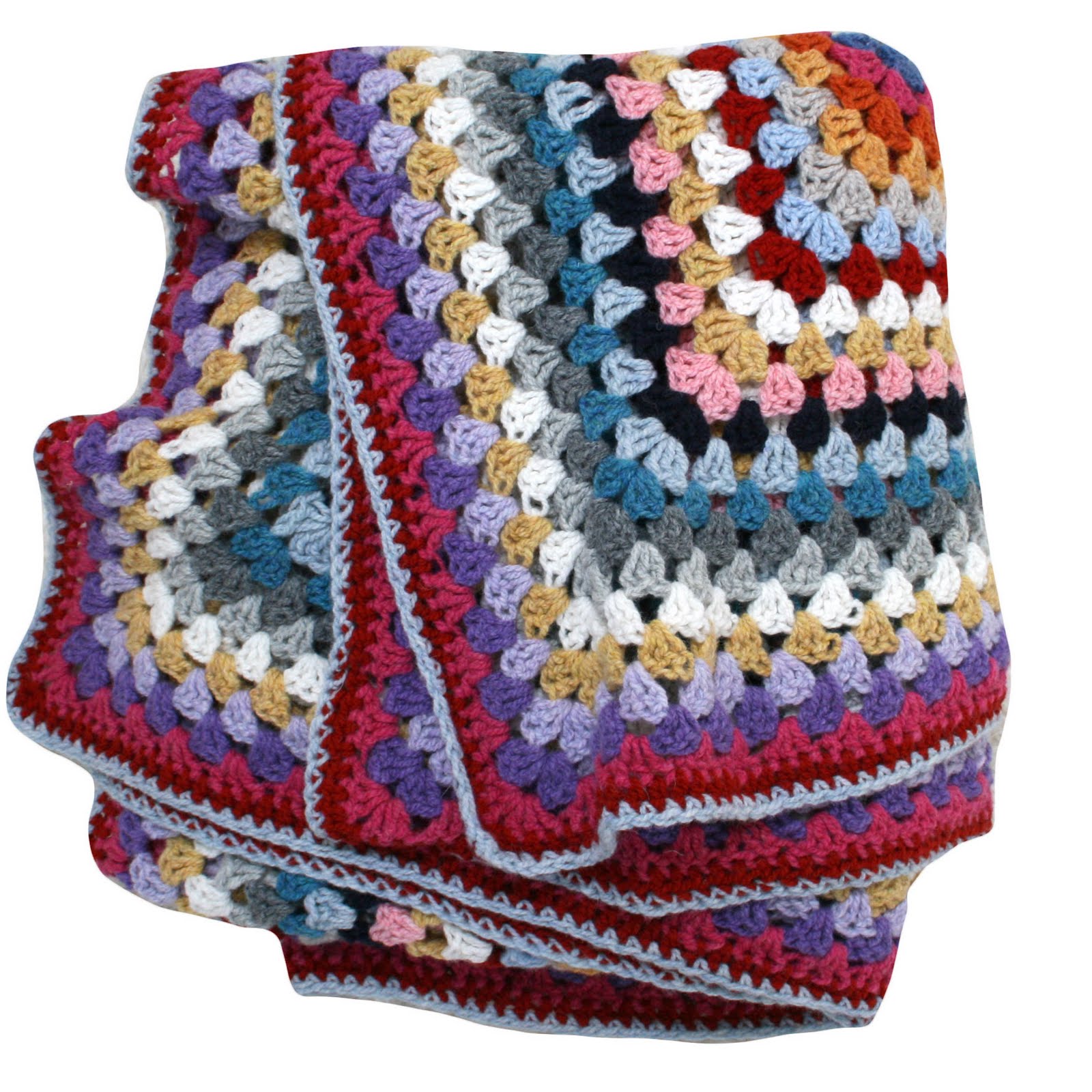 Rocket and Bear Large wool crochet blanket