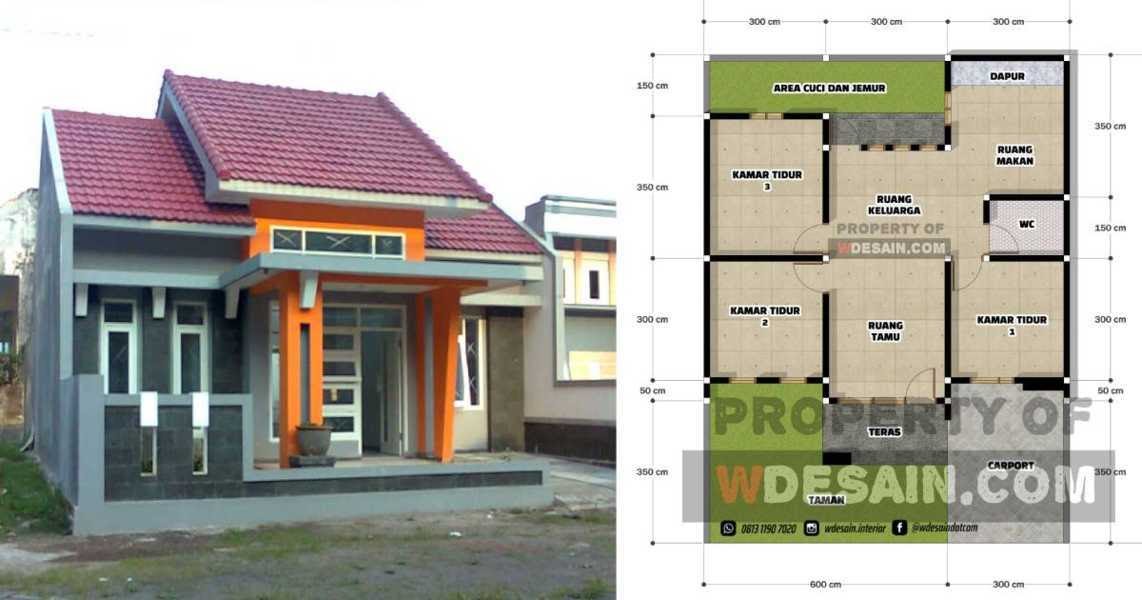 Desain Rumah 9x12 3 Kamar 1 Lantai - DESAIN RUMAH MINIMALIS