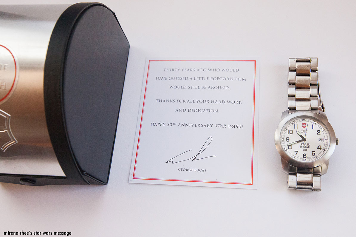 Star Wars 30th anniversary swiss watch I received as a gift from George Lucas while working at Lucasfilm