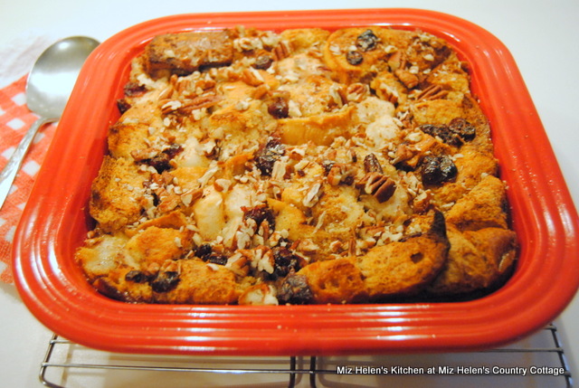 Pear & Cranberry Bread Pudding With Caramel Sauce at Miz Helen's Country Cottage