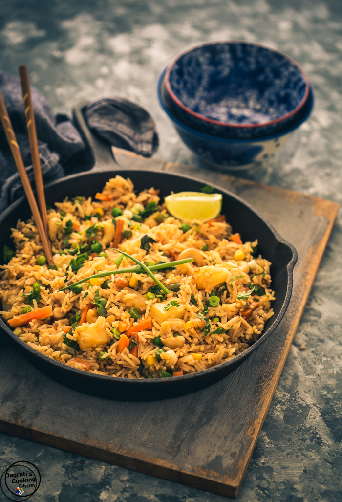 Jagruti's Cooking Odyssey Coconut, Pineapple Thai Fried Rice