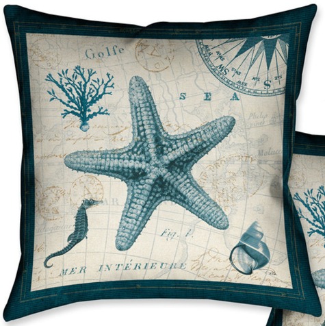 Nautical Map Pillow