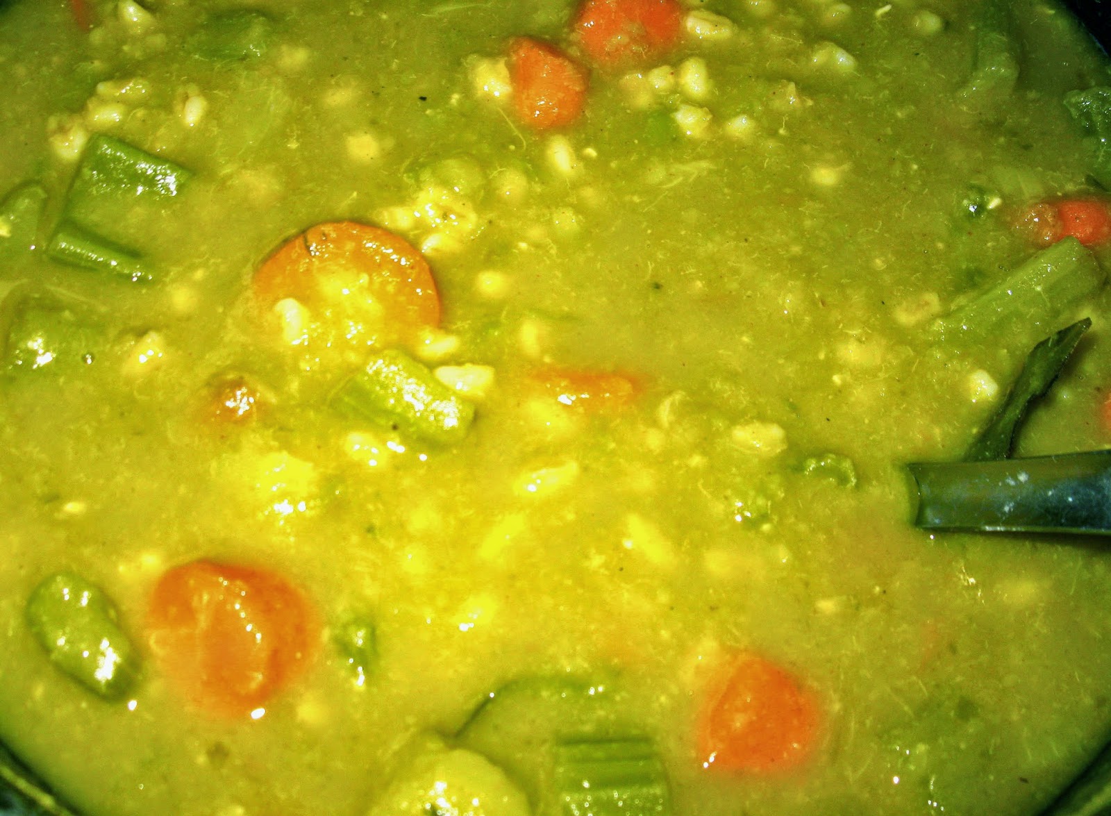 GOOD LIFE Living Well Split pea & barley soup; Sweet potato, yellow
