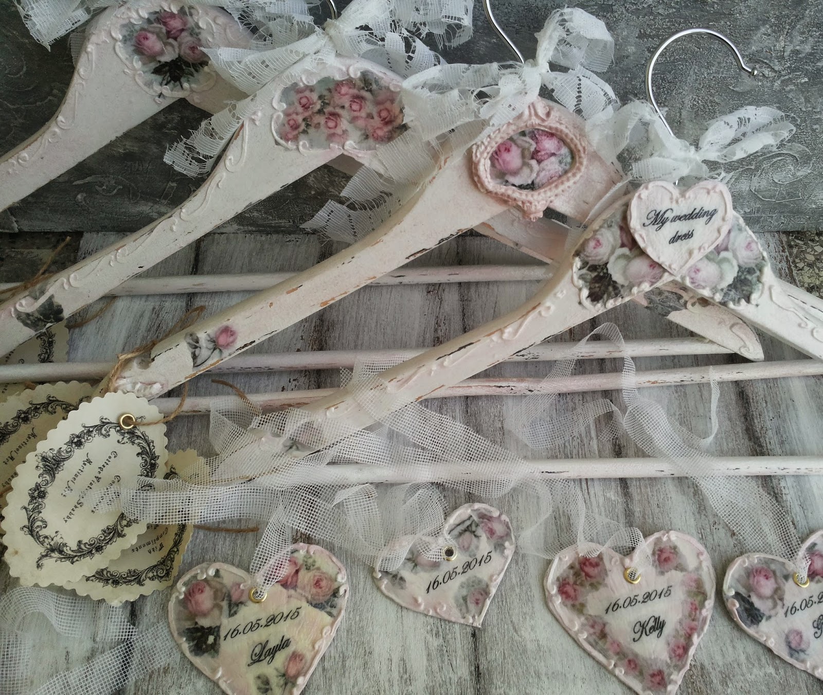 Martinel Shabby chic roses hangers Шеби шик закачалки