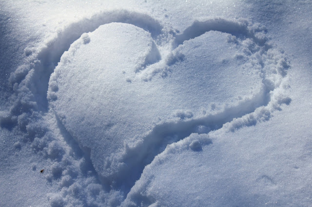heart traced in snow, quarry park, minnesota