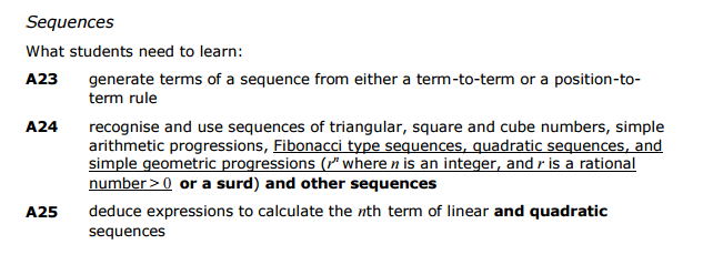 Resourceaholic: New GCSE: Sequences