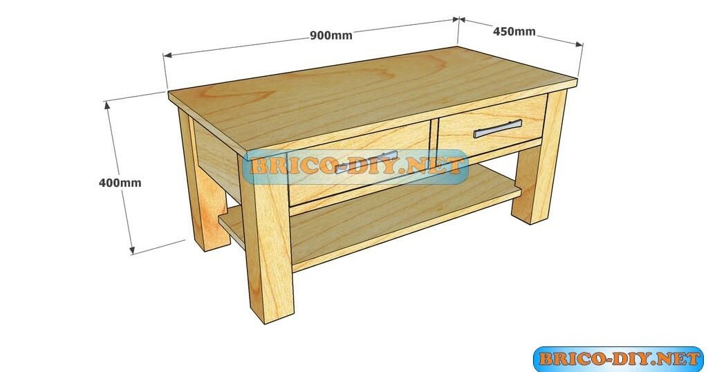 Plano como hacer Mesa de centro madera | Web del Bricolaje Diseño Diy
