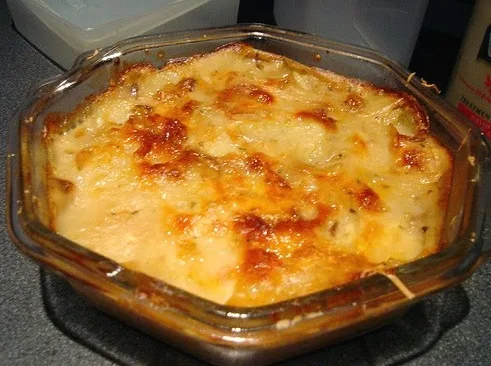 Vegetarian Curry Potato Pie Smothered With Cheese Recipe