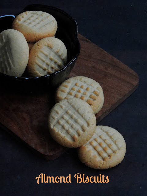 Almond biscuits, Eggless Almond Biscuits