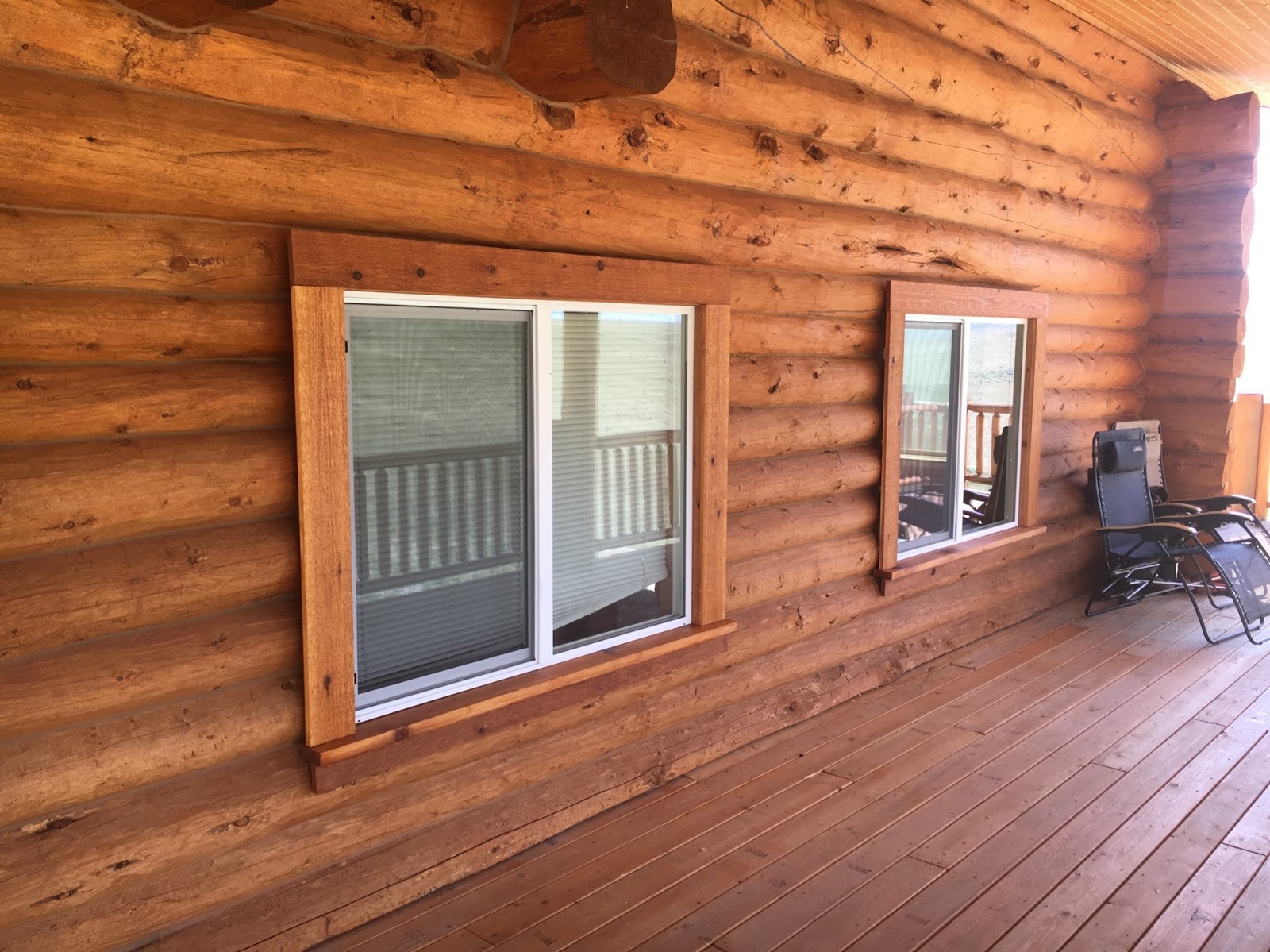 Anderson Log Cabin Fever, Log Home Building June 2016 Trimmed windows