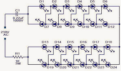 LED light circuits with 220V AC without diodes - Electronic Knowledge Share