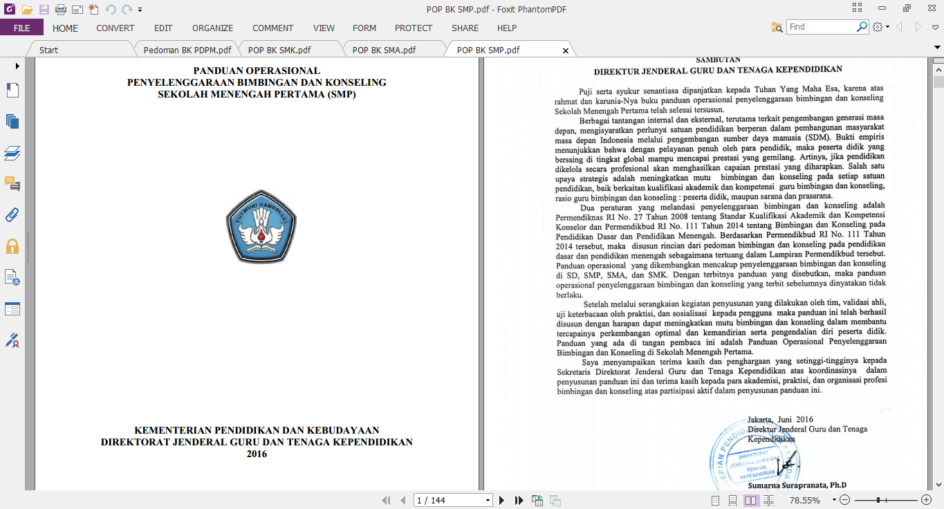 Panduan Operasional Penyelenggaraan (POP) BK di Sekolah