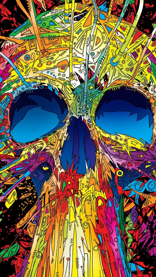 Abstract Multicolored Skull  Galaxy Note HD Wallpaper