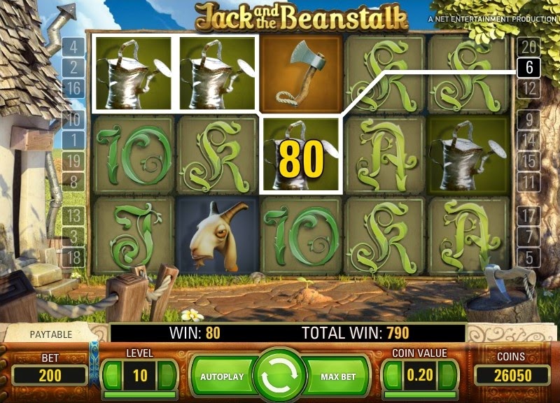 Jack and the Beanstalk Video Slot Screen
