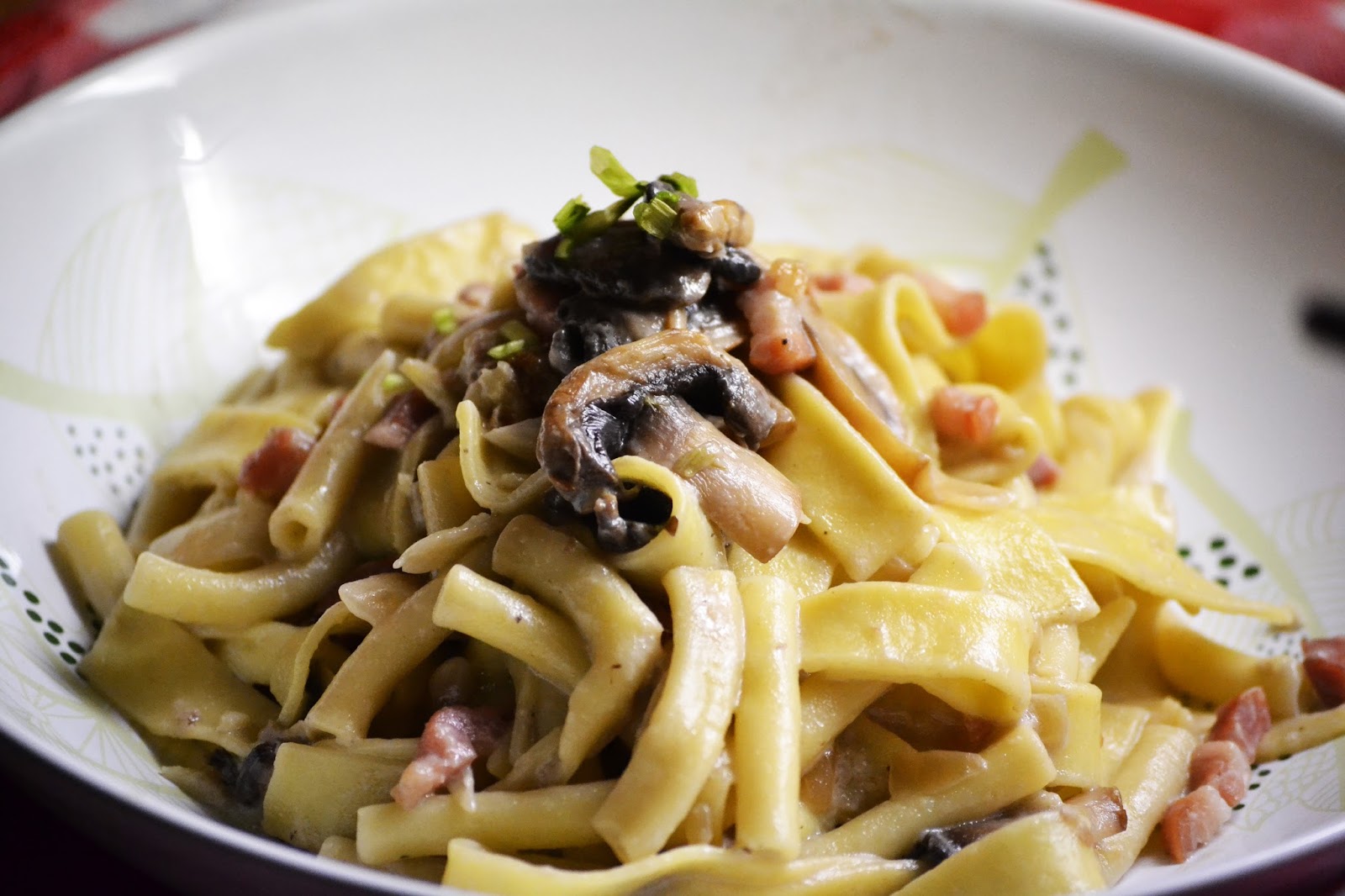 Pates Aux Lardons Et Champignons
