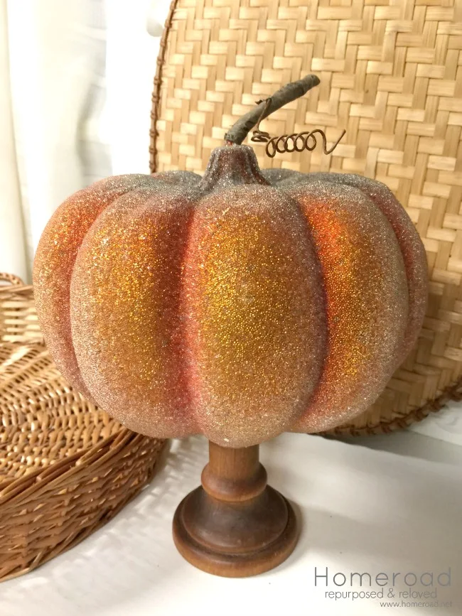 Glittered thrift store pumpkin