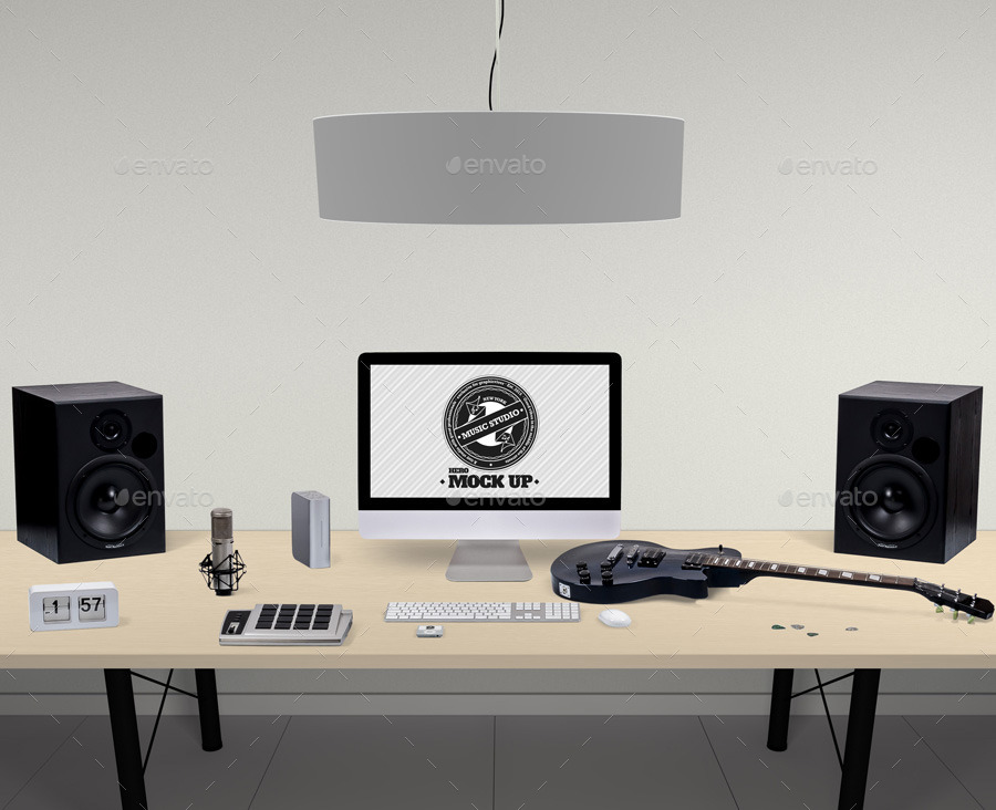 PSD موك أب Music studio mockup مبدعي الفوتوشوب