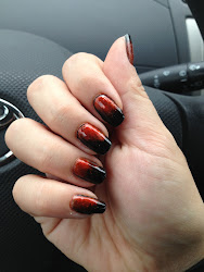 orange ombre nails edgy halloween wild