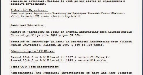 format of a resume
