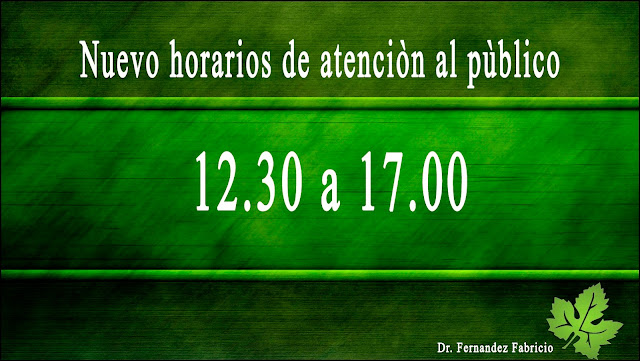 Nuevo horarios de atención al publico, estudio jurídico Dr. Fernandez Fabricio
