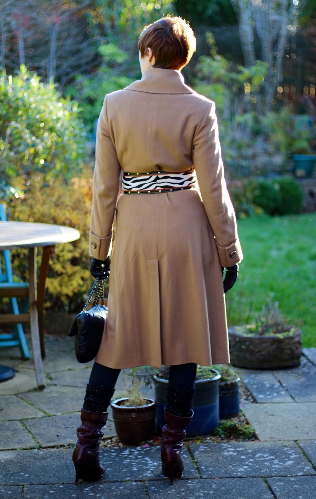 Camel Cashmere Coat and a Wide Zebra Belt | Classic style | Fake Fabulous
