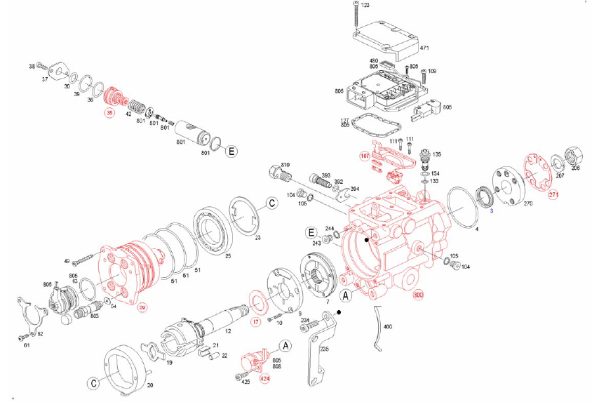 INJECTIONAUTOMOTIVE 1467045005 BOSCHPARTS SET, INJECTION PUMP