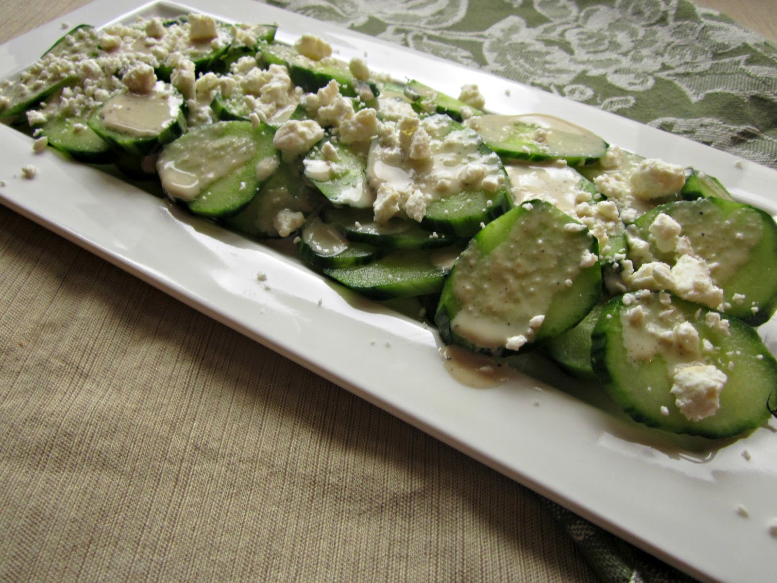 Hungry Couple Cucumbers with Tahini and Crumbled Feta