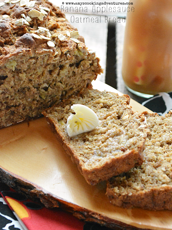Banana Applesauce Oatmeal Bread