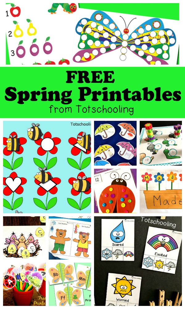 Free Spring Printables For Kids Totschooling Toddler Preschool Kindergarten Educational 