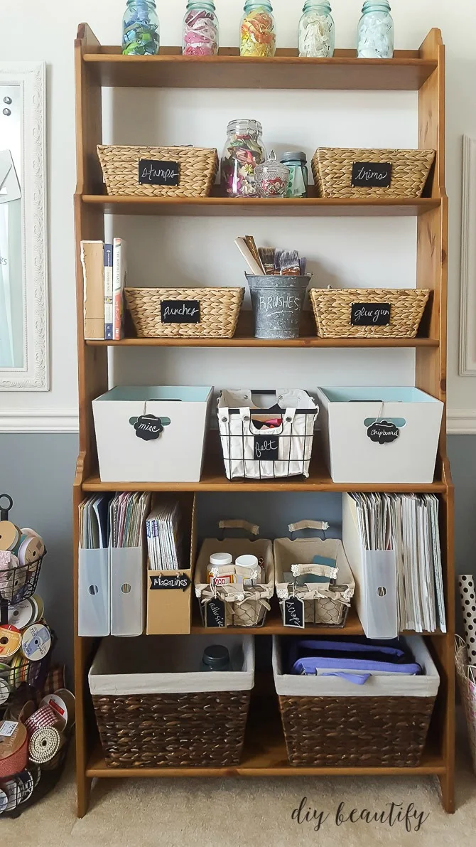 pine cabinet for craft storage