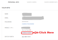 update mobile number in jabong account online