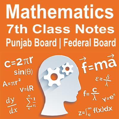 7th Mathematics Federal Board Latest Notes - EASY MCQS QUIZ TEST