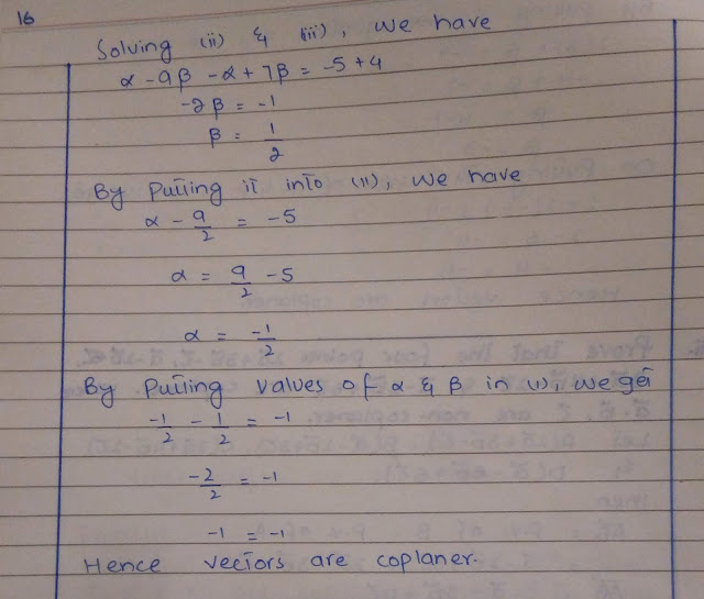 Prove that the four points 2a + 3b - c, a - 2b + 3c, 3a + 4b -2c and a ...