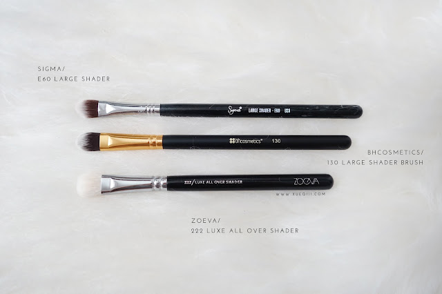 BH Cosmetics Sculpt and Blend 2 - 130 Large Shader Brush, Sigma E60 Large Shader, Zoeva 222 Luxe All Over Shader
