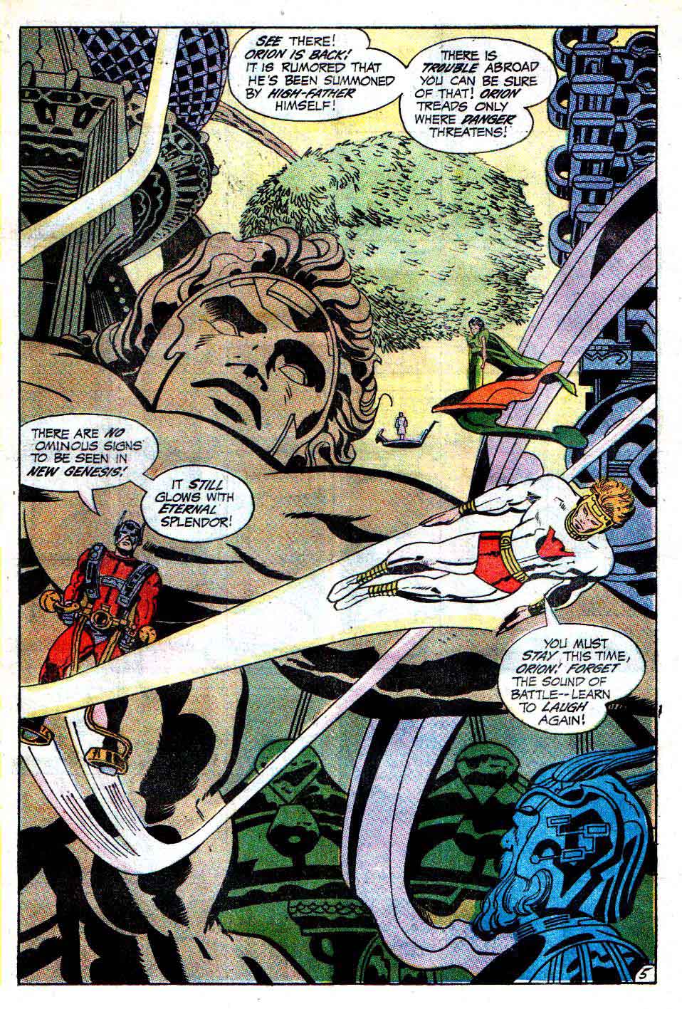 Jack Kirby DC 1970s bronze age comic book page art, New Gods v1 #1