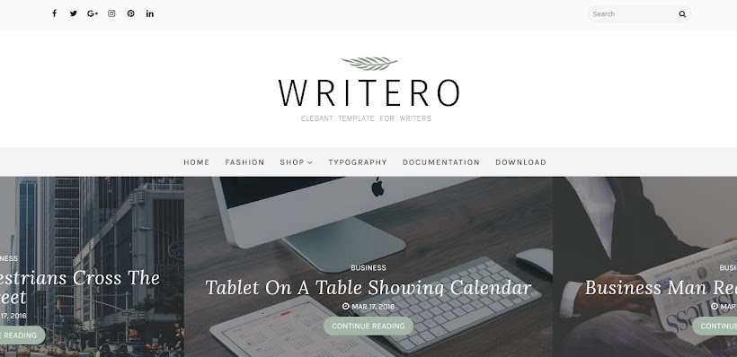 Writero Free Blogger Template