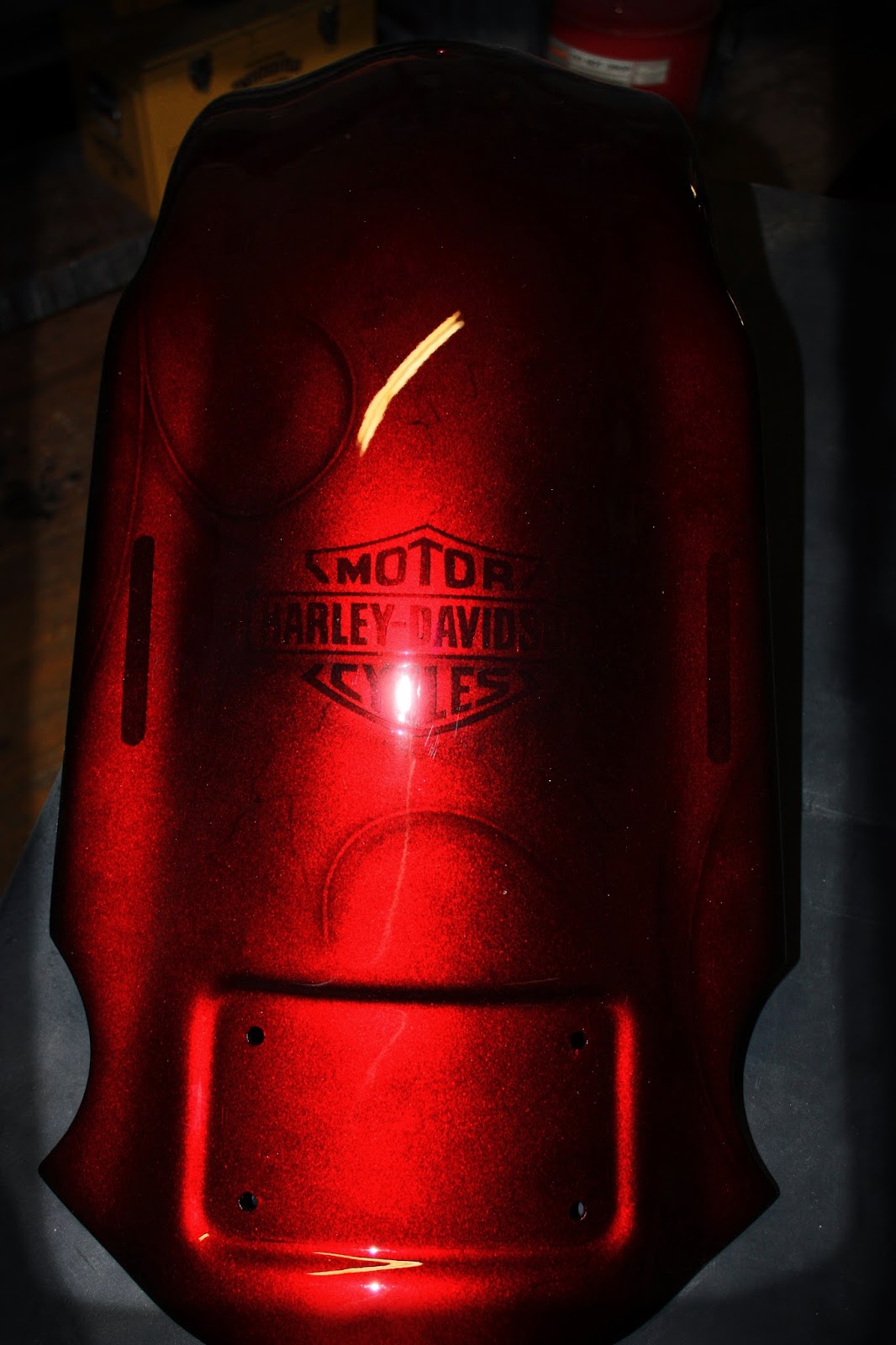 Online Motorcycle Paint Shop Candy apple red with gambling skulls and