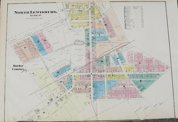 1874 North Lewisburg, Champaign County, Ohio Plat Map